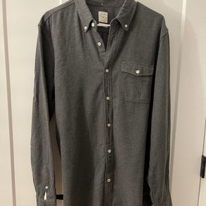 Gap: gray button down with white buttons